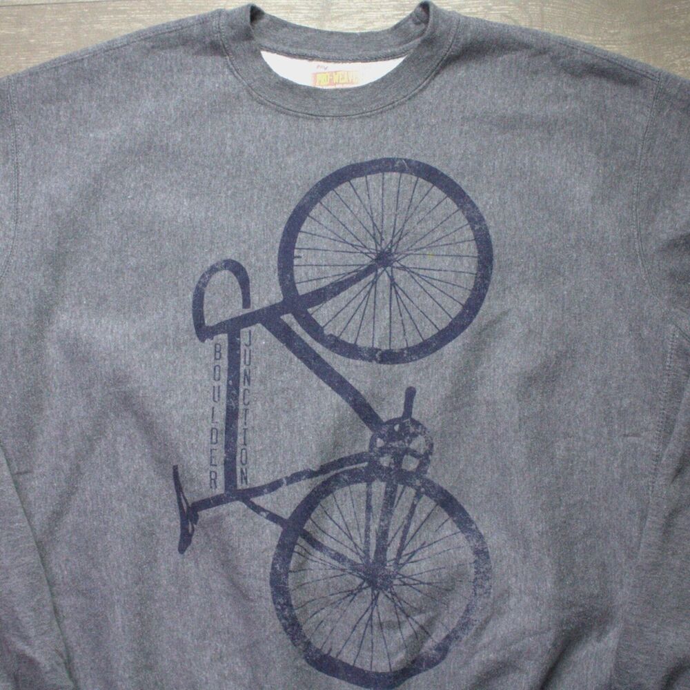 Vintage Boulder Junction Bicycle Sweatshirt XL Pro Weave MV Sport